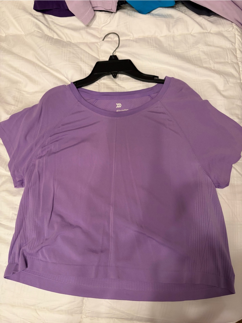 all in motion Lavender Seamless Short Sleeve Active Top
